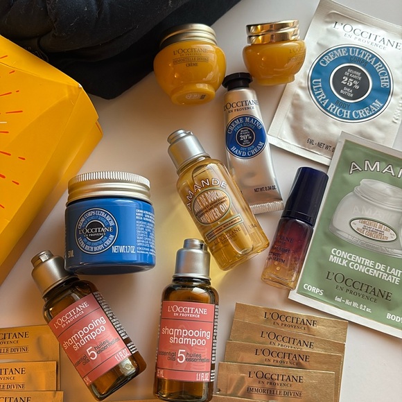27 LOT Huge L’occitane Products Cream Eyes Almond Oil Bag shampoo NEW - Picture 9 of 11